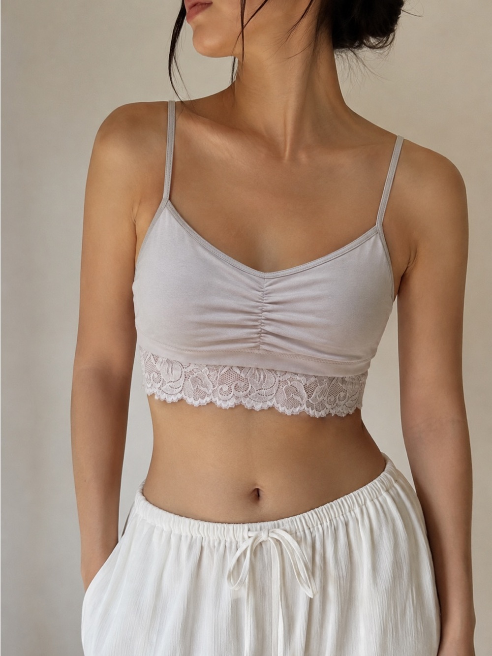 Everviolet Astrid Lace Bralette Dusty Mauve Wireless Bra Size S NWT Minimalist